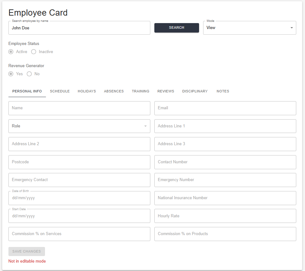 Employee card
