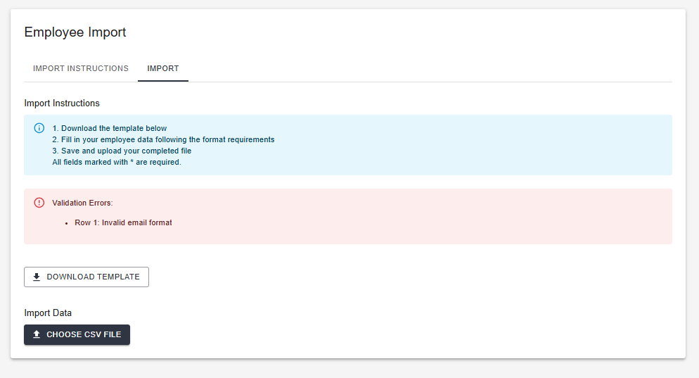 Import errors