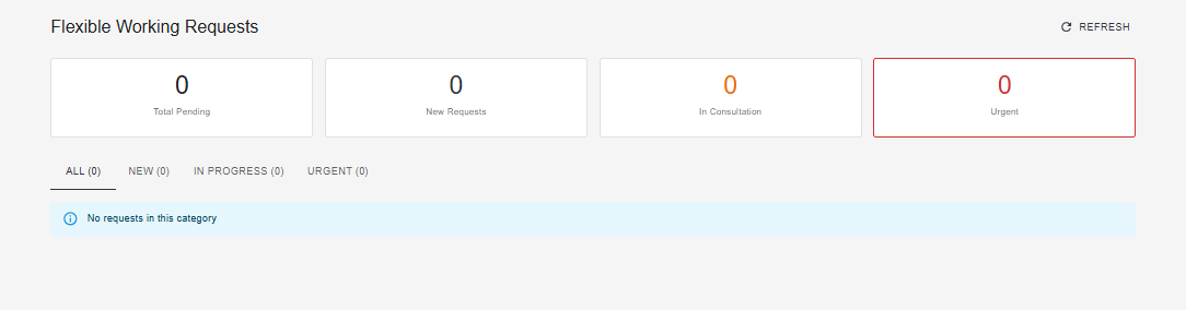 Flexible Working — manager review screen